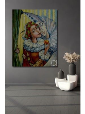 Teona Ahşap Görünümlü Yağlı Boya Joker Çifti Ahşap Dekoratif Ev,antre,salon,ofis,mutfak,yatak Odası Tablo