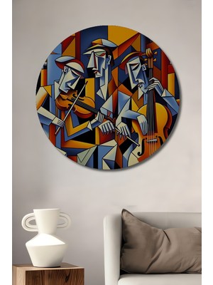 Teona Ahşap Modern Müzik Grubu Yağlı Boya Görünümlü Ahşap Dekoratif Ev,antre,ofis,mutfak,yatak Odası Tablo