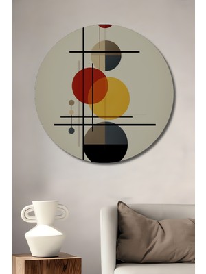 Teona Ahşap Geometrik Modern Sanat Ahşap Tablo Yuvarlak Duvar Tablosu
