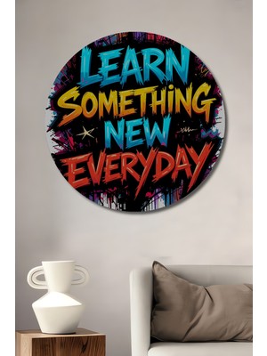 Teona Ahşap Enerjik Grafiti Tarzı Ahşap Dekoratif Tablo Yuvarlak Duvar Tablosu