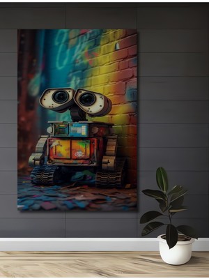 Teona Ahşap Wall E Robot Yağlı Boya Görünümlü Ahşap Ev,antre,salon,ofis,mutfak,yatak Odası Tablo