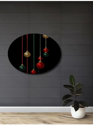 Teona Ahşap Kırmızı Yeşil Altın Yılbaşı Süsü Ahşap Dekoratif Ev,antre,salon,ofis,mutfak,yatak Odası Tablo