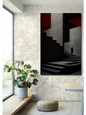 Teona Ahşap Soyut Merdivenlerde Ilerleyen Figür Minimalist Sanat Ev,antre,salon,ofis,mutfak,yatak Odası Tablosu