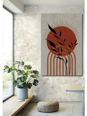 Teona Ahşap Bohem Güneş ve Yaprak Soyut Sanat Ahşap Dekoratif Ev,antre,salon,ofis,mutfak,yatak Odası Tablo