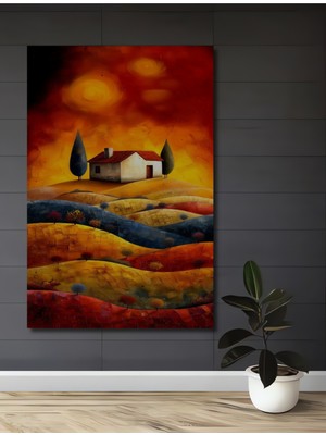 Teona Ahşap Bohem Soyut Manzaralar Yağlı Boya Görünümlü Dekoratif Ahşap Ev,antre,salon,ofis,mutfak Tablo