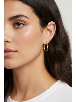 PIEDORA GOLD 14 Ayar Altın Düz Halka Küpe | Klasik ve Zamansız Tasarım