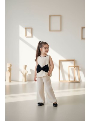 Kız Çocuk Müslin Alt Üst Pantolon Gömlek Takım