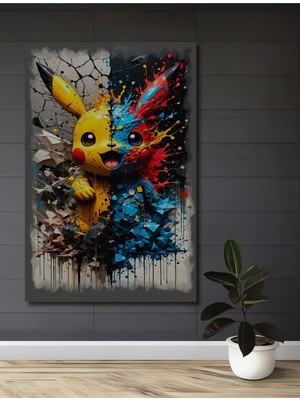 Teona Ahşap Pikachu Enerjik Patlama Modern Sanat Ahşap Dekoratif Ev,antre,salon,ofis,mutfak,yatak Odası Tablo