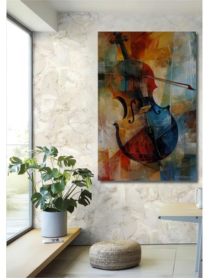 Teona Ahşap Modern Müzik Ritmi Yağlı Boya Görünümlü Ahşap Dekoratif Ev,antre,ofis,mutfak,yatak Odası Tablo