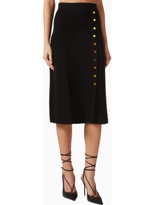 Elisabetta Franchi Triko Jewel Button Detaylı, Sofistike Midi Etek