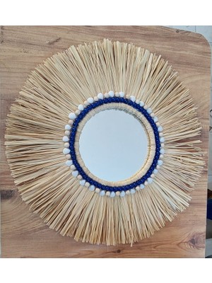 BH Bohem Handmade Bh Bohemhandmade El Yapımı Dekoratif Rafya Ayna Hasır Ayna Dekoratif Ayna Konsol Aynası Antre Ayna Ofis Aynası