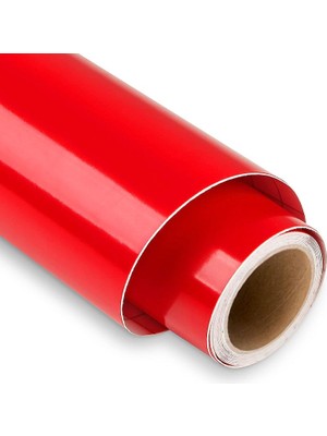 Createfol Kendinden Yapışkanlı Parlak Kırmızı Folyo Mutfak Dolap Masa Kendinden Yapışkanlı