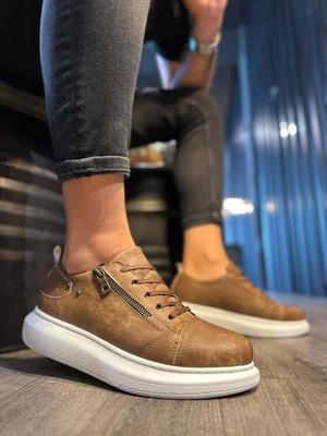 Kapsulavm Yüksek Taban Günlük Ayakkabı  Mat Taba