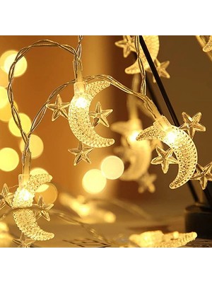 Ay Yıldız Tasarımlı 20 LED USB Aydınlatma