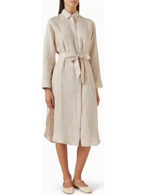 Derek Rose Sicily Keten Gömlek Elbise Kemerli & Rahat Yaz Şıklığı