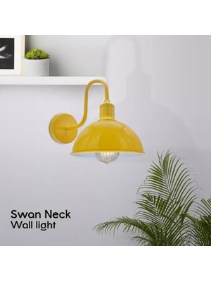 Riolight Vintage,rustik,retro Sarı Metal Otel,cafe,odaklar Için Duvar Aplik Şapka ÇAPI:23CM