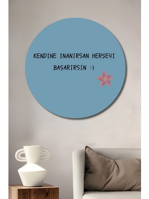 Teona Ahşap Ilham Veren Yazı Baskılı Ahşap Dekoratif Tablo Yuvarlak Duvar Tablosu