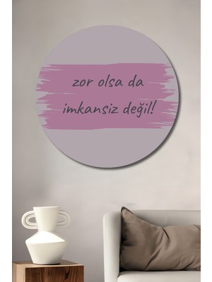 Teona Ahşap Ilham Veren Yazı Görünümlü Ahşap Dekoratif Tablo Yuvarlak Duvar Tablosu