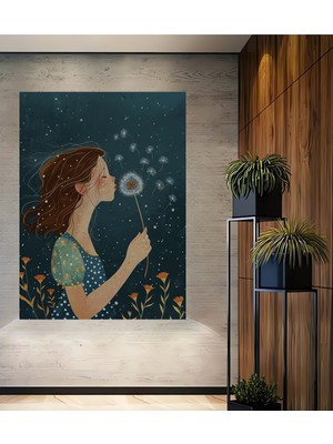Teona Ahşap Kızın Dilekleri Dijital Baskı Ahşap Ev,antre,salon,ofis,mutfak,yatak Odası Tablo