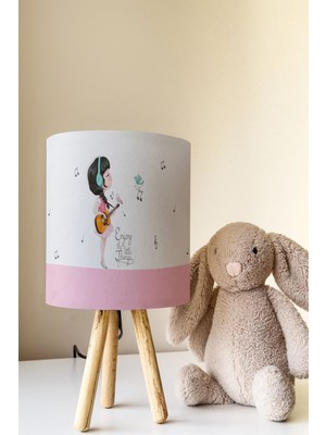 Talia Home Müzikli Kız Desenli Çocuk Odası Abajur Masa Lambası TLAB-284