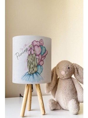 Talia Home Küçük Prensesim Desenli Çocuk Odası Abajur Masa Lambası TLAB-228