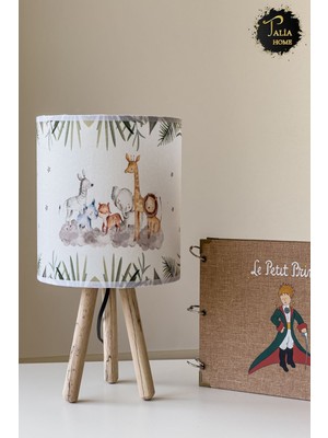 Talia Home Safari Sevimli Hayvanlar Desenli Çocuk Odası Abajur Masa Lambası TLAB-041