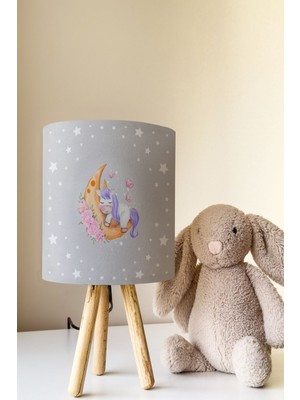 Talia Home Uyuyan Unicorn Desenli Çocuk Odası Abajur Masa Lambası TLAB-079