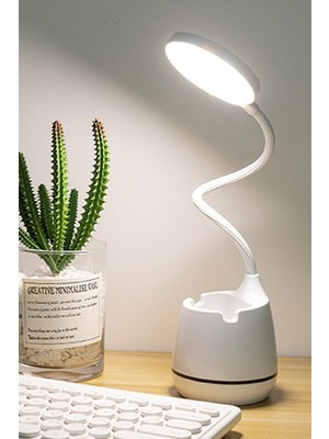 PremiumPort 3 Renk Şarjlı LED Çalışma ve Okuma Masası Lambası, Ayarlanabilir Parlaklık