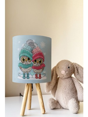 Talia Home Baykuş Desenli Çocuk Odası Abajur Masa Lambası TLAB-236