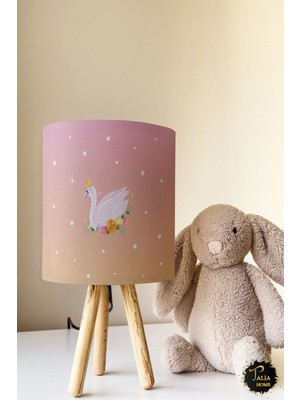 Talia Home Geçişli Kuğulu Çocuk Odası Abajur Masa Lambası TLAB-050