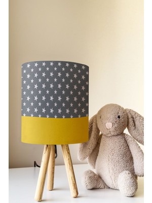 Talia Home Sarı Desen Çocuk Odası Abajur Masa Lambası TLAB-100