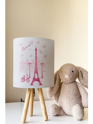 Talia Home Paris Eiffel Eyfel Kulesi Desenli Çocuk Odası Abajur Masa Lambası TLAB-105