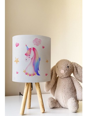 Talia Home Mor Pegasus Desen Çocuk Odası Abajur Masa Lambası TLAB-131