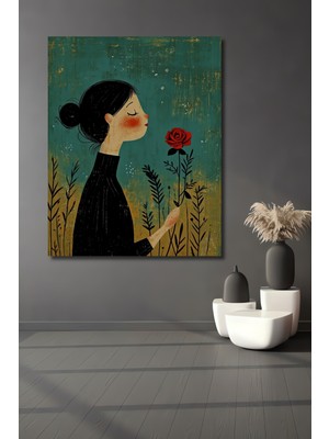 Teona Ahşap Büyülü Koku Kız Yağlı Boya Görünümlü Ahşap Dekoratif Ev,antre,salon,ofis,mutfak,yatak Odası Tablo