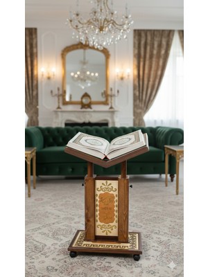 cosangroup Asansörlü Yükseklik Ayarlanabilir Rahle Ahşap Kuran Okuma Rahlesi | Cami Kebir Büyük Boy | Ergonomik & Dayanıklı