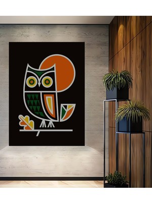 Teona Ahşap Geometrik Baykuş Sanatı Ahşap Dekoratif Ev,antre,salon,ofis,mutfak,yatak Odası Tablo