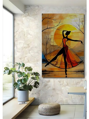 Teona Ahşap Dansçı Silüeti Yağlı Boya Görünümlü Modern Sanat Ahşap Dekoratif Ev,antre,salon,ofis,mutfak Tablo