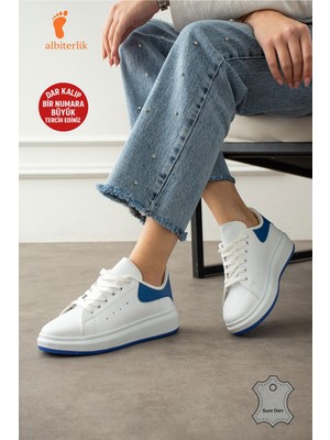 Albishoes Unisex Kalın Taban Sneaker Kadın Erkek Unisex Sneaker Spor Ayakkabı Bağcıklı Rahat Taban