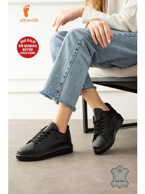 Albishoes Unisex Kalın Taban Sneaker Kadın Erkek Unisex Sneaker Spor Ayakkabı Bağcıklı Rahat Taban