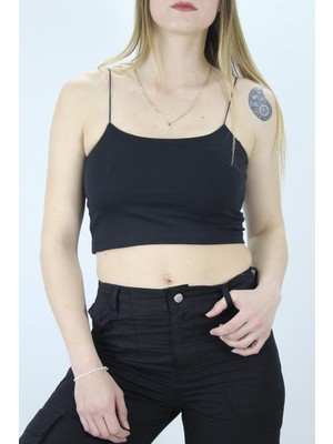 End Black Store İp Askılı Siyah Kadın Atlet LKS0202