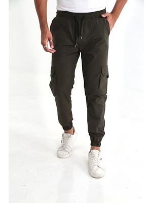 Comstar Erkek Paraşüt Kumaş Tarz Cepli Paça ve Bel Lastikli Jogger Spor Pantolon