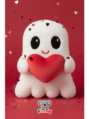 Kidhug Sevgiliye Hediye Snoozy Hayalet Yastık Sevgililer Günü Hediyesi Yumulacık Kalpli Hayalet 40 cm