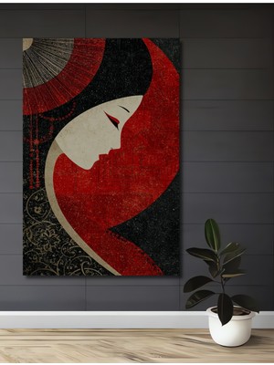 Teona Ahşap Japon Geisha Sanat Baskı Ahşap Ev,antre,salon,ofis,mutfak,yatak Odası Tablo
