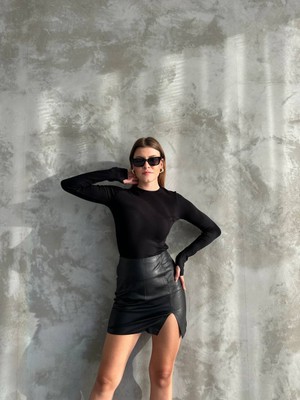 ThreeLife Store Parmak Geçirmeli, Modal Kumaş, Oysho Kumaş, Bisiklet Yaka Basıc Body