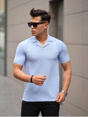 Comstar Erkek Slim Fit Waffle Kumaş Patlı ( V ) T-Shirt