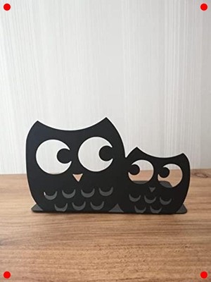 MarkEntegra Baykuş Desenli Dekoratif Metal Kitap Tutucu