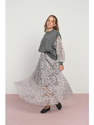 Loco Loco Kız Çocuk Beli Lastikli Dantel Etek