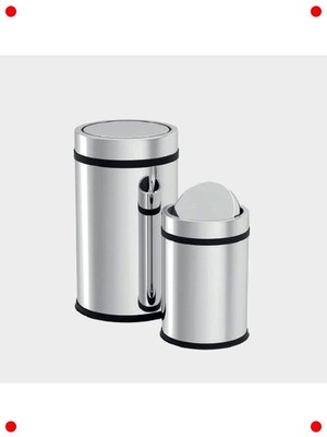 MarkEntegra Döner Kapaklı Paslanmaz Çelik Çöp Kovası - 5 Litre