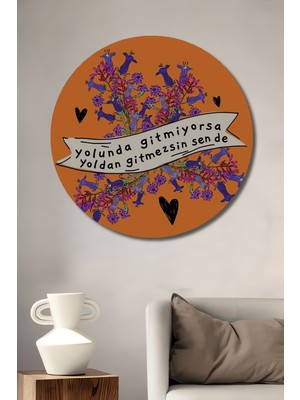Teona Ahşap Ilham Veren Söz Desenli Ahşap Dekoratif Tablo Yuvarlak Duvar Tablosu