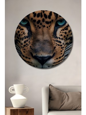 Teona Ahşap Gızemlı Ormanın Gözleri Yağlı Boya Görünümlü Ahşap Tablo Yuvarlak Duvar Tablosu